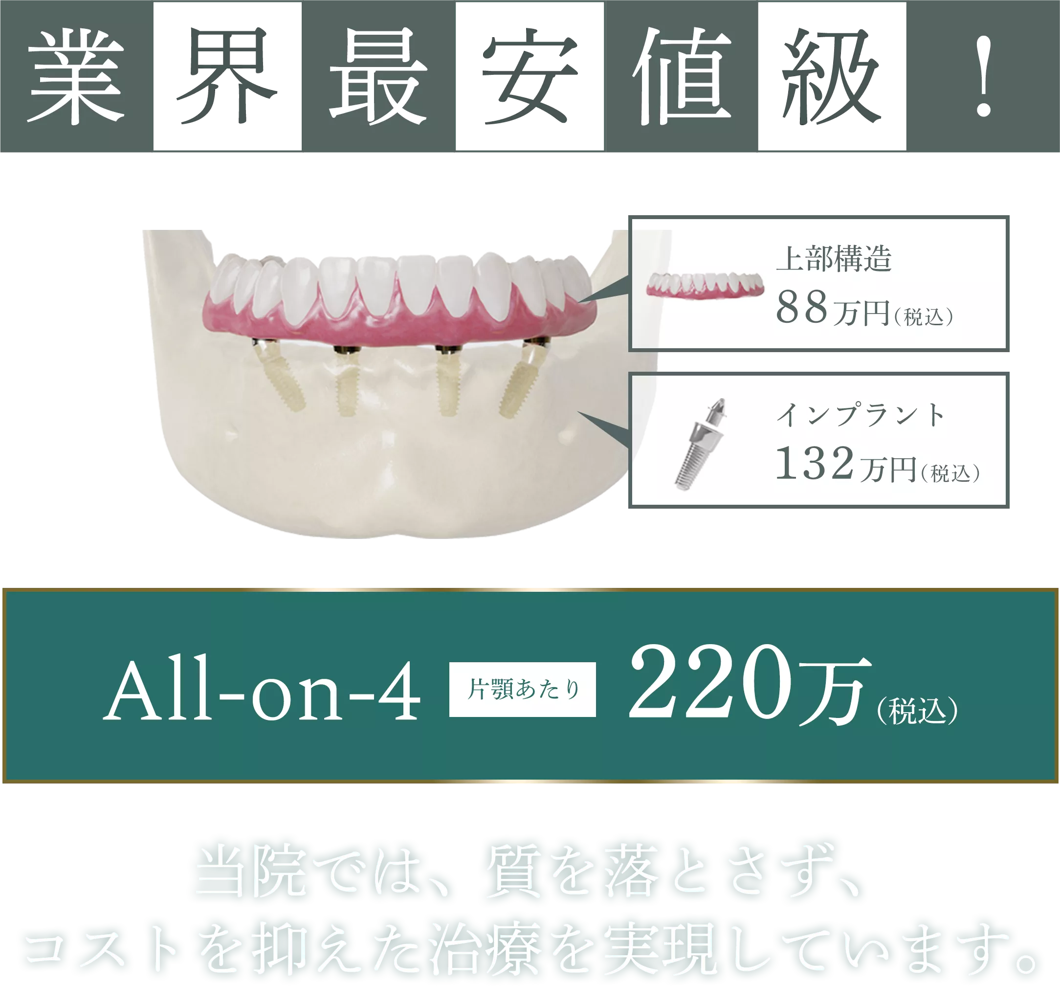 当院では、質を落とさず、コストを抑えた治療を実現しています。